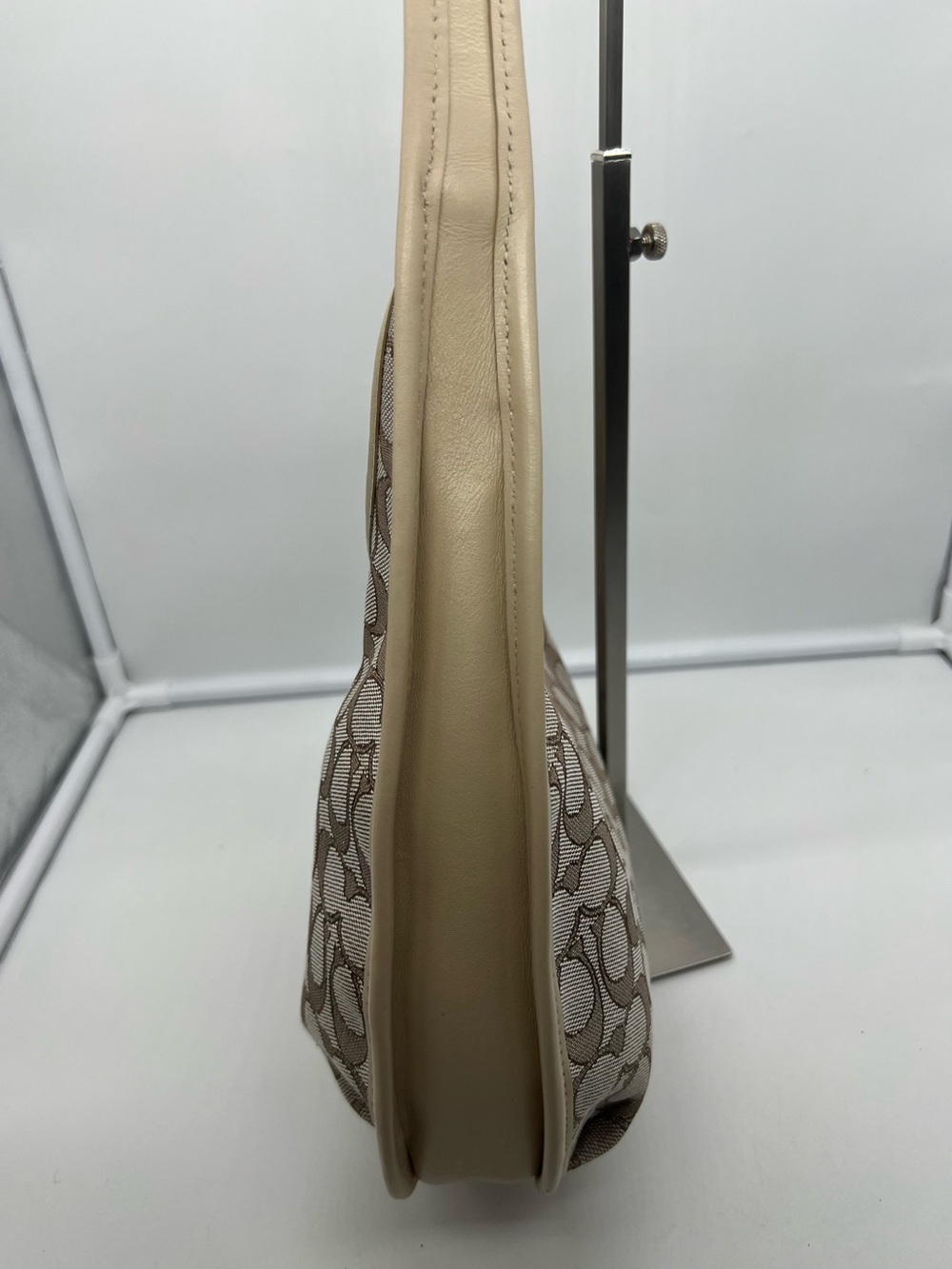 COACH C2588 Ergo Signature Jacquard Brass Stone Ivory Leather Shoulder Bag Hobo - Picture 9 of 17